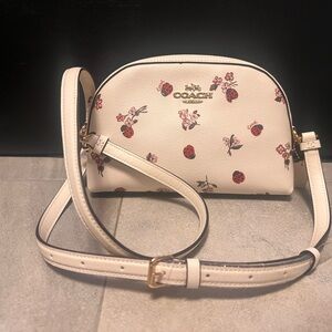 Coach White Floral Ladybug Print Crossbody Bag